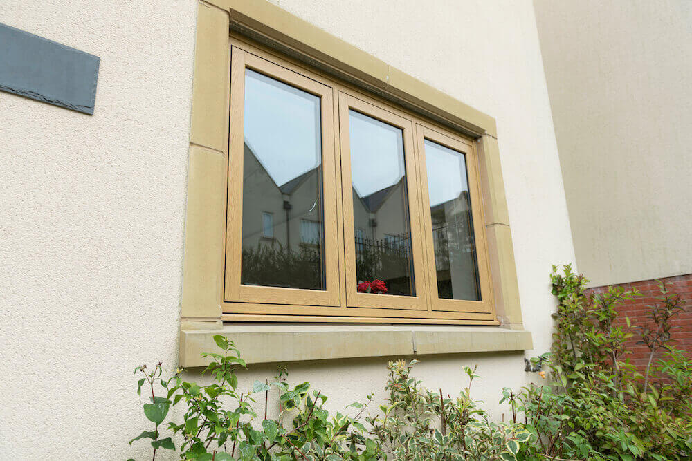 uPVC with Wooden Texture Flush Sash Windows