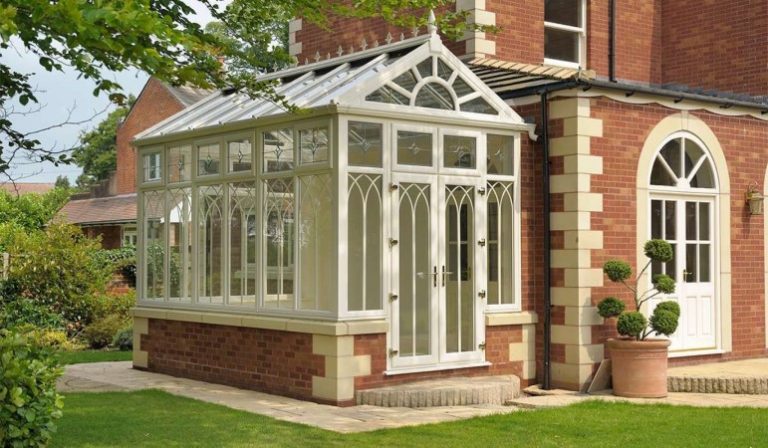 A Gable style conservatory in White