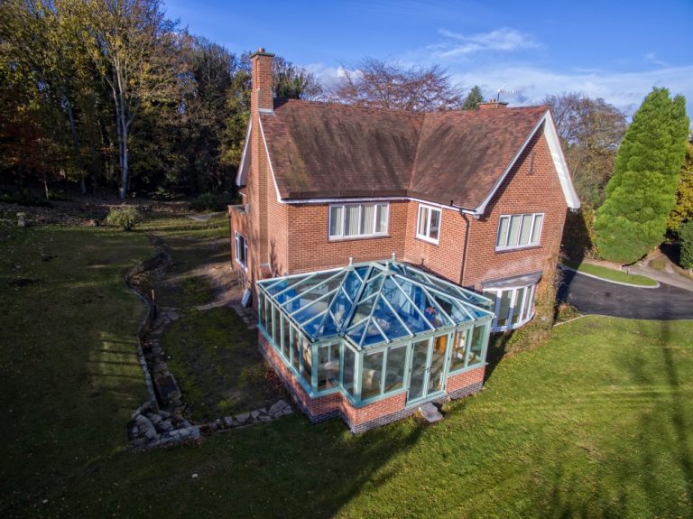 Outside view of a T-Shape conservatory