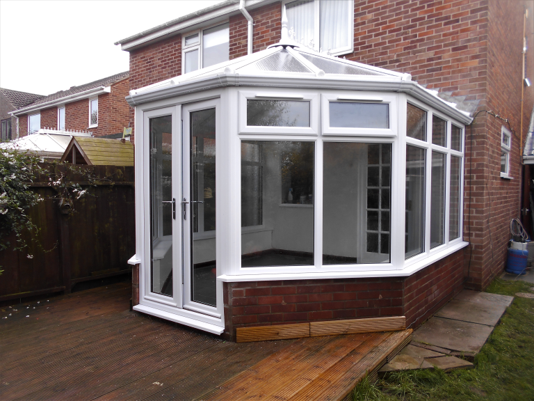 3 Facet Victorian style conservatory in White