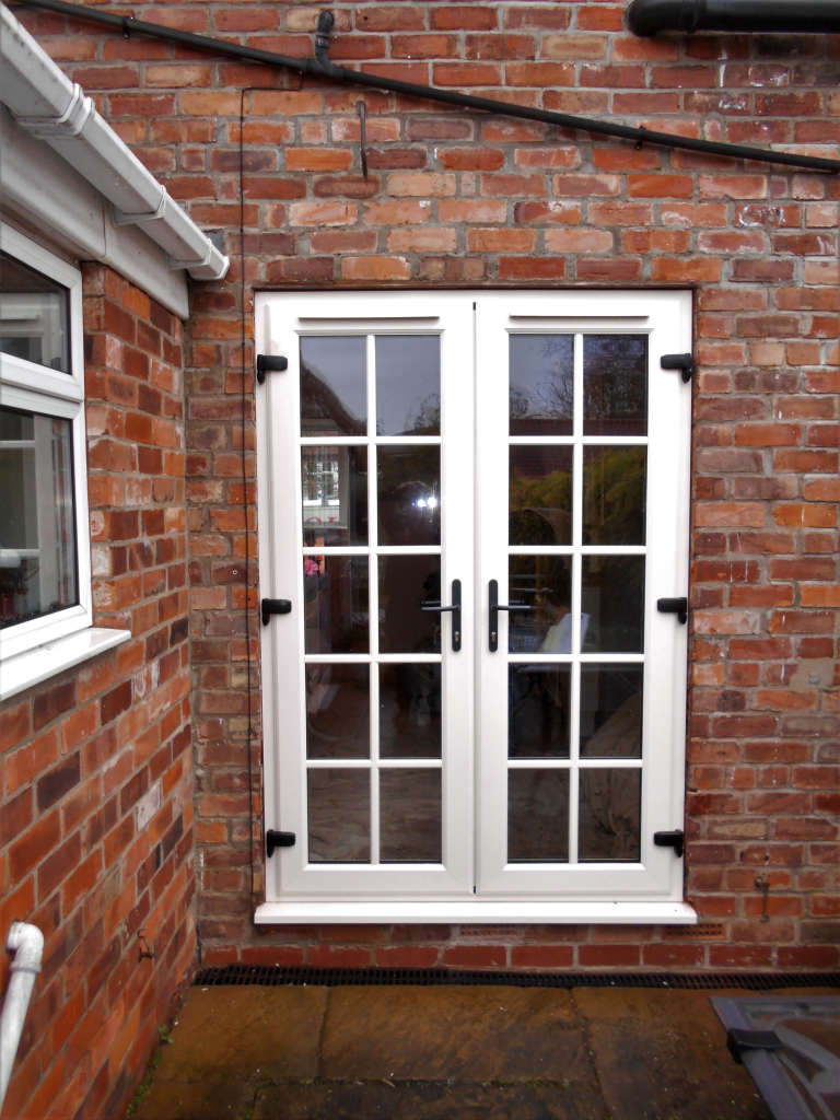A PVC-u French door in White