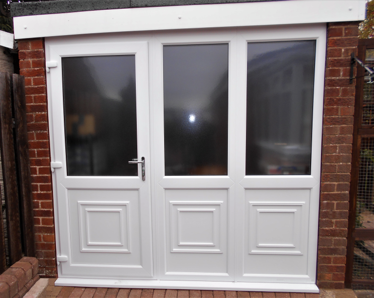 Hanover Half style PVC-u garage door in White